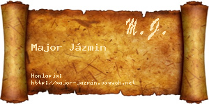 Major Jázmin névjegykártya
